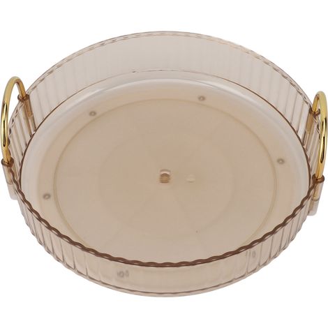 Organizador Giratorio 360° Transparente con Asas, Estante de Almacenamiento Impermeable de Hierro y PP 23x10.5cm – Ideal para Baño y Escritorio (1/5)