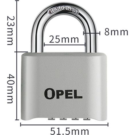 Cadenas Code 4 Chiffres, 52mm Cadenas Extérieur Etanche, Robuste et Antivol, 8mm Loquet Cadenas à Combinaisongris, 50mm -belleup (1/5)