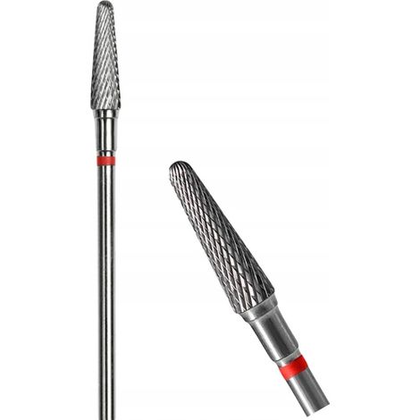 Fresa de carburo Staleks, cono rojo, 4/13 mm (1/4)