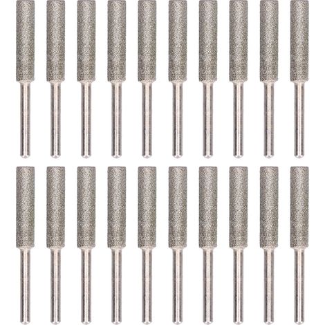 20 pezzi per affilare le motoseghe, per rettificare la testa, set di strumenti per affilare i file rotanti, argento 5,5 mm