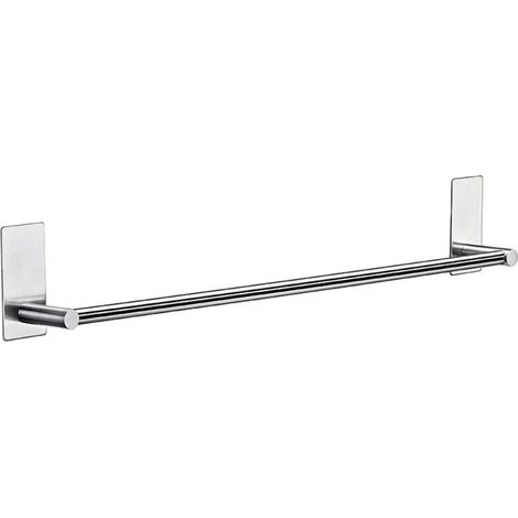Portasciugamani adesivo da parete da 40 cm, argento opaco, in acciaio inossidabile, per bagno, con funzione di portasciugamani, porta strofinacci, contenitore per asciugamani da bagno, gancio per il b (1/5)