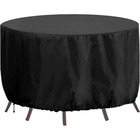 Housse meubles jardin 180x80 cm, oxford 420D imperméable, résistante vent et UV, noire (1/5)