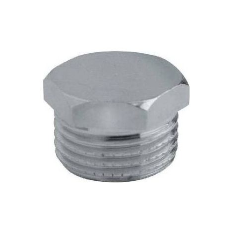 BOUCHON MÂLE HEXAGONAL EN LAITON CHROMÉ Taille : 1/8