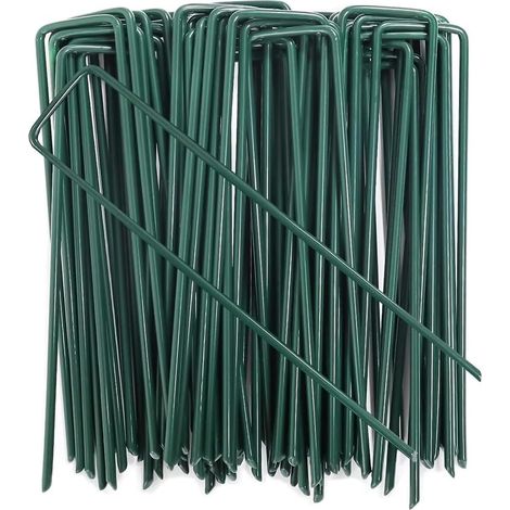 Lot de 50 agrafes, fixation en U, acier galvanisé, gazon artificiel, jardin (1/5)