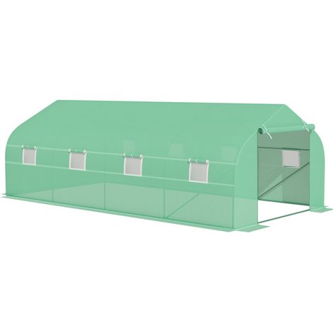 Tunnelgewächshaus mit Satteldach 595x300x200 cm Grün MODENUIT (1/5)