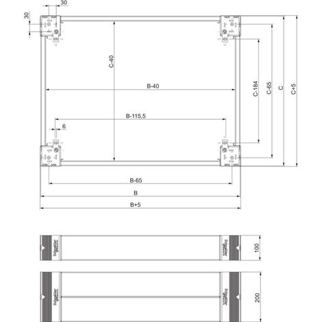 Schneider Electric Sockel 200mm Fronteinbausatz NSYSPF8200