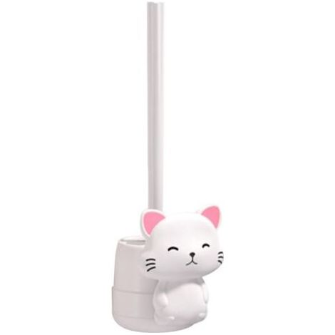WC-Bürste – TPR 11x39cm Katzenförmige WC-Bürste Badezimmer-Reinigungswerkzeug mit Wandhalterung, für WC-Becken, Toiletten, Waschbecken usw. (1/5)