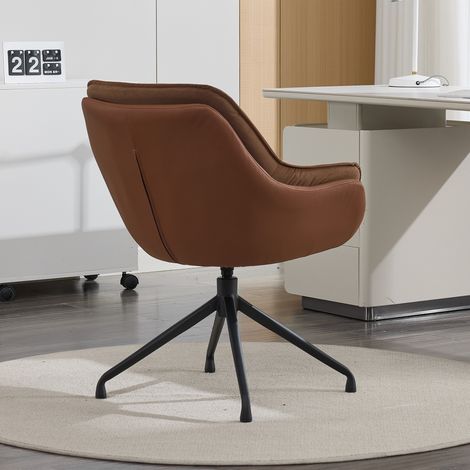 Chaise de bureau domestique,fauteuil en faux cuir,fauteuil de maquillage à siège profond – idéal pour le salon et la chambre(MI)