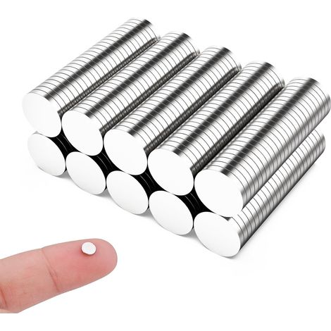 250 Pièces Petits Aimants 5mm x 1mm - Ronds Pour Réfrigérateur, Mini Multi-usages, Puissants Pour Tableaux Magnétiques, Images, Science (1/5)