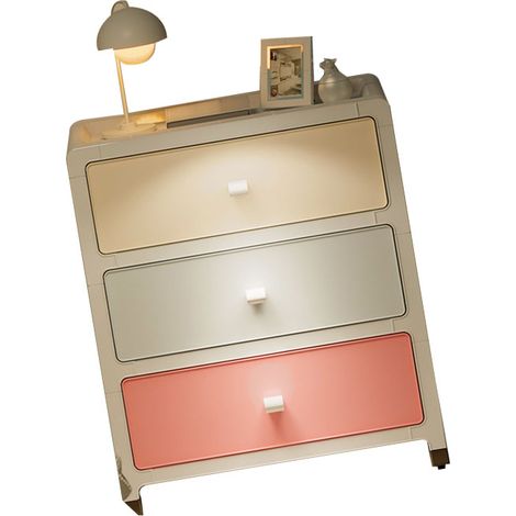 Armoire de rangement pour la maison, couleur macaron, en polypropylène, grande capacité, à plusieurs niveaux et tiroirs, idéale pour la chambre ou le bureau (3 niveaux). (1/5)