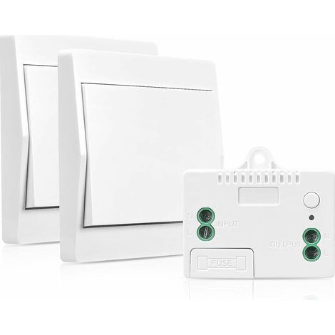 Interrupteur Mural Sans Fil Auto-Alimenté 433MHz, Émetteur RF et Récepteur sans Pile, Portée 200m, Lot de 2 (1/4)