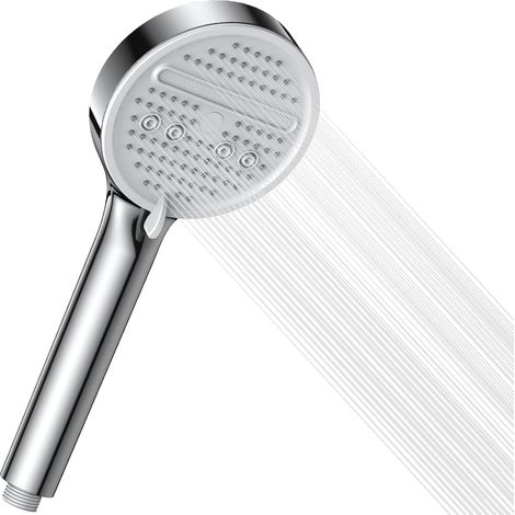 Douchette filtrante 6 modes de jet, finition chromée, raccord G1/2 universel, installation sans outils (1/5)