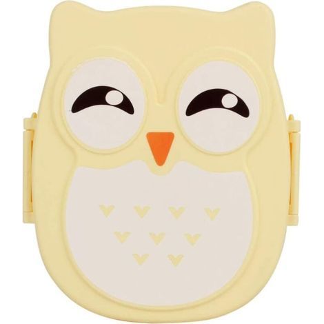 Bonita y portátil fiambrera rectangular con forma de búho para niños y adultos, ideal como regalo para el Día de la Madre, aprox. 16,8 × 13 × 7 cm. (1/5)