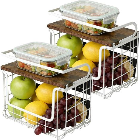 Magnetischer Obstkorb, platzsparendes Design, einfache Installation, WEISS (1/2)