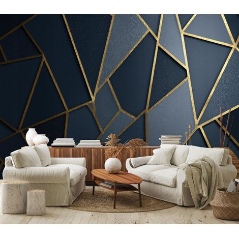 Moderne Fototapete Geometrisch Abstrakt – Großformat Wandtapete 200x140 cm – Design für Wohnzimmer & Schlafzimmer (1/5)
