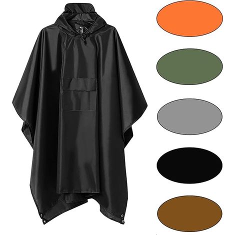 Impermeabile - Impermeabile multifunzionale 3 in 1 - Riutilizzabile - 210x140 cm - Impermeabile con cappuccio - Impermeabile per attività all'aperto - Adatto per campeggio ed escursionismo (1/5)