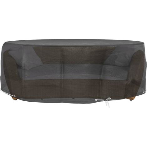 Housses pour salon îlot 2 pcs 10 œillets Ø236x67 cm rond (1/5)