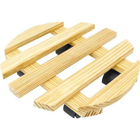 Plateforme circulaire en bois avec roulettes 30 cm (1/5)