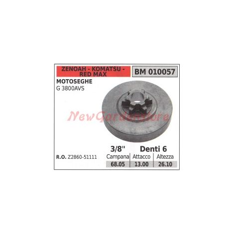 Kupplungsglocke Ritzel Kettensäge G3800AVS ZENOAH Z2860-51111 010057