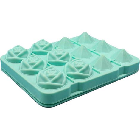 Ce modèle de glace en forme de rose 3D, permettant de réaliser des glaçons en forme de diamant et de fleur, ainsi que cette machine à hockey sur glace en silicone, conviennent aux familles avec bar...
