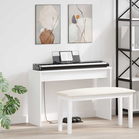 vidaXL Stand de clavier Blanc 100 x 32 x 64 cm Bois d'ingénierie