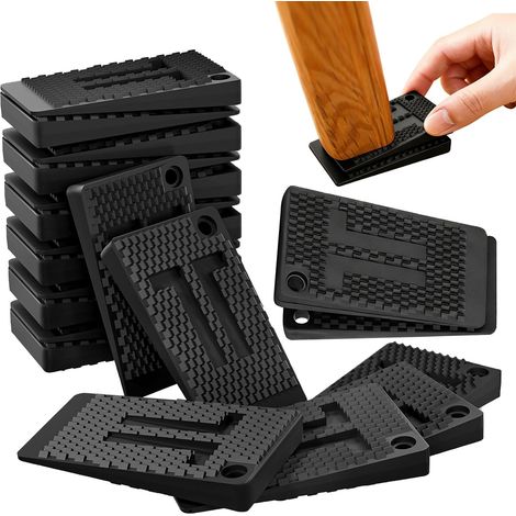 Lot de 20 patins de nivellement de meubles, cales en caoutchouc flexible pour nivellement, pieds de table pour amélioration de la maison, antidérapants, empilables, cales de table pour fixer des (1/5)