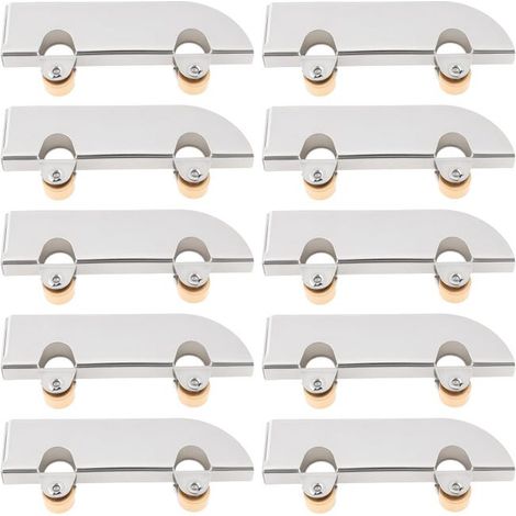 Set di 10 rulli per porte scorrevoli in acciaio inox e vetro con ruote in rame per uno scorrimento fluido (1/5)