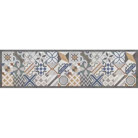 passatoia in vinile "runner" fantasia "cement tiles", 180x50 cm (1/3)