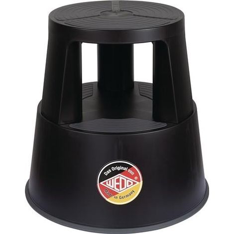 Tabouret roulant en PP et TPE noir H. avec/sans charge 420/428 mm