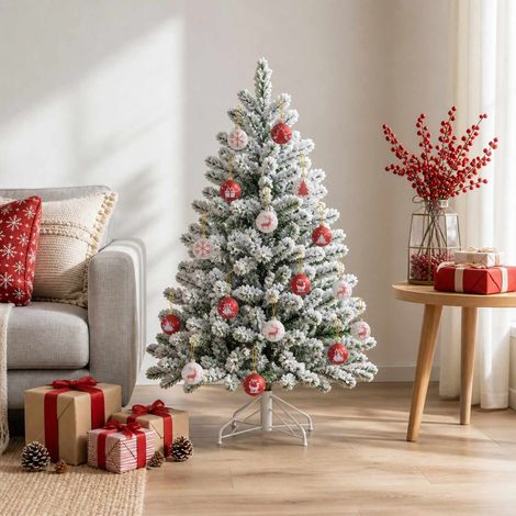 vidaXL Set di Palline di Natale 32 pz Rosso e Bianco Ø 6 cm Plastica (1/5)