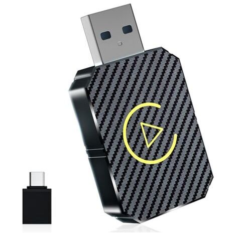Adaptateur Automatique sans Fil CarPlay et Android, Mise à Niveau 2024 2 en 1, Connexion Automatique, Design d'aération Thermique, convertit CarPlay Filaire et Android Auto en sans Fil, USB C/A, Mini (1/5)