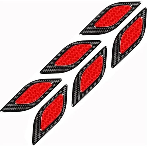 [NIEMALS VERWENDET] Packung mit reflektierenden Aufklebern für Autokotflügel, reflektierende Warnaufkleber, reflektierende Antikollisionsstreifen, reflektierende Aufkleber an der Autoseite. (Rot)