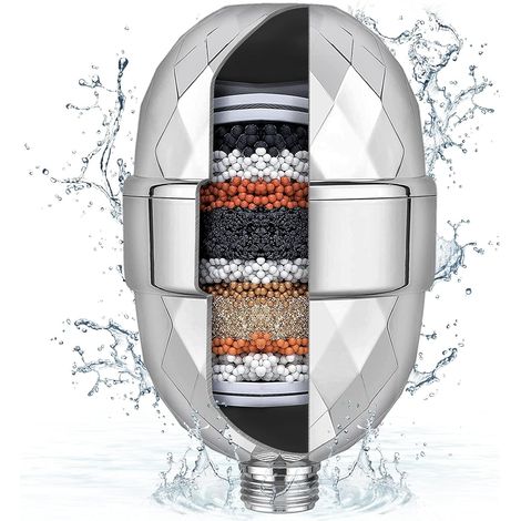 Filtre De Douche - 20 Étapes De Filtration - Élimine Le Chlore Et Les Métaux Lourds - Pour Eau Dure - Installation Simple - 1 Pièce