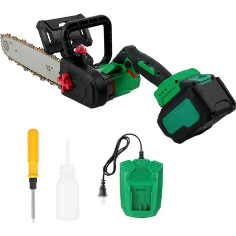Irovami Tronçonneuse sans balais 20V 300mm – 4Ah, batterie – Idéal pour abattage, bois, agricole (1/5)