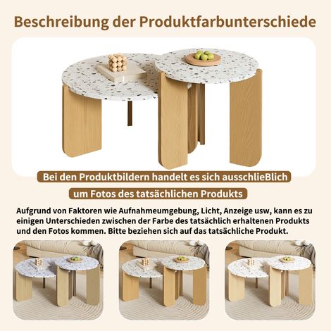 Lot de 2 tables basses modernes modulables, tables d'appoint pour canapé, salon et balcon