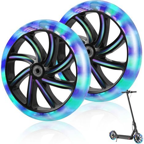 Set mit 2 Ersatzrädern (200 mm), rutschfest und langlebig, für Roller und Mopeds (1/5)