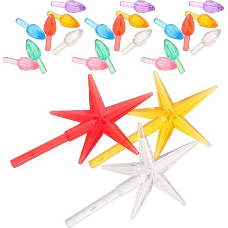 103 Pièces Ampoules de Remplacement Plastique Léger en Céramique pour Arbre de Noël Forme Étoile, Lumières Torsadées à Flamme pour Décoration de Bureaux et Rebords de Fenêtres (1/5)