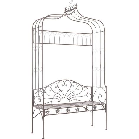 vidaXL Panchina da Giardino 122 cm in Ferro Marrone Anticato