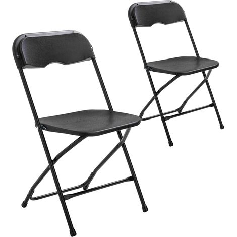 2 chaises pliantes noires de réception (1/5)