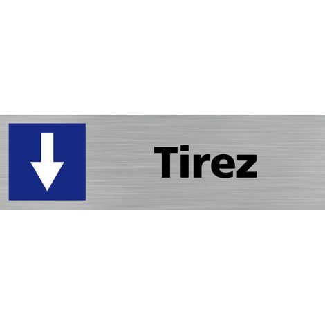 Pictogramme TIREZ (Q0105).- Adhésif aspect aluminium brossé - (1/5)