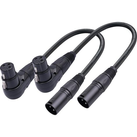 câbles audio pour microphone XLR 3 broches coudés mâle-femelle à 90 degrés (1/5)