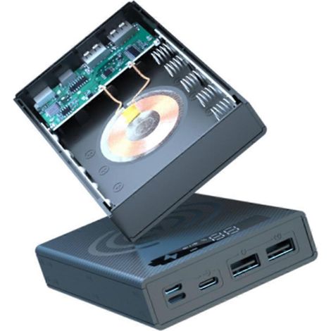 x 18650 Mobile Power Box mit abnehmbarem 18650 Akkuhalter, QC 3.0 PD Schnellladegerät, kompatibel mit Shell-5 DIY Montagesätzen (1/5)