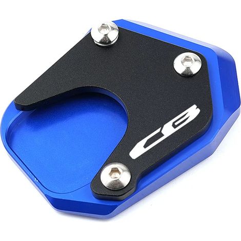 (Coussin de béquille bleu) Compatible avec les motos HONDA CB500X, CB650R, CB500F, CB125R, CB300R, CB400X et CBR650R. Extension de béquille latérale pour CB 500X et 650R (puissance maximale). (1/4)