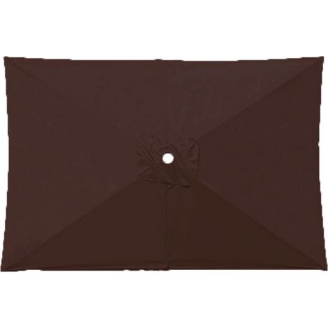 Parasol de remplacement, parasol de jardin rectangulaire, 3 x 2 m, compatible avec 6 baleines (marron) (1/3)