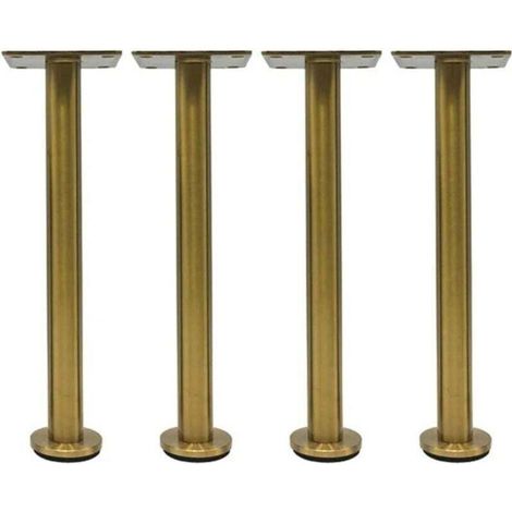 Verstellbares Sofabein aus Edelstahl, 25 cm hoch, Möbelbein aus Metall mit schwarzem Schaft, 4er-Set Möbelbeine – Crezuo