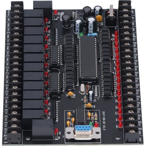 Industrielle SPS-Controllerplatine (PCB) mit Einzelchip, programmierbare Logiksteuerung, DC 24V, Steuermodul für die Automatisierung. (1/5)