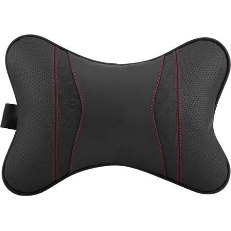 Accessoires automobiles en cuir, coussin de repos de voiture, appui-tête de siège, repose-cou, coussin d'oreiller, Support noir (1/5)