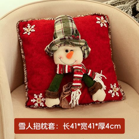 Weihnachtsdekoration, Kissenbezug mit Cartoon-Motiv (alter Mann), Zylinderhut-Puppe, Dekoration für eine gemütliche Party zu Hause