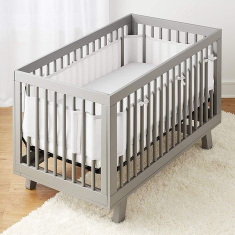 Ensemble de 2 tours de lit bébé en maille respirante, protection anti-collision