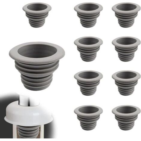 BUNTHAUS 10 Pièces Bouchon Etancheite Machine Laver , Gris Tuyau Vidange Déodorant  , Tuyau Bouchon D'Étanchéité, Anti Reflux Anti Taches, pour Machines Laver Cuisines Salles Bains